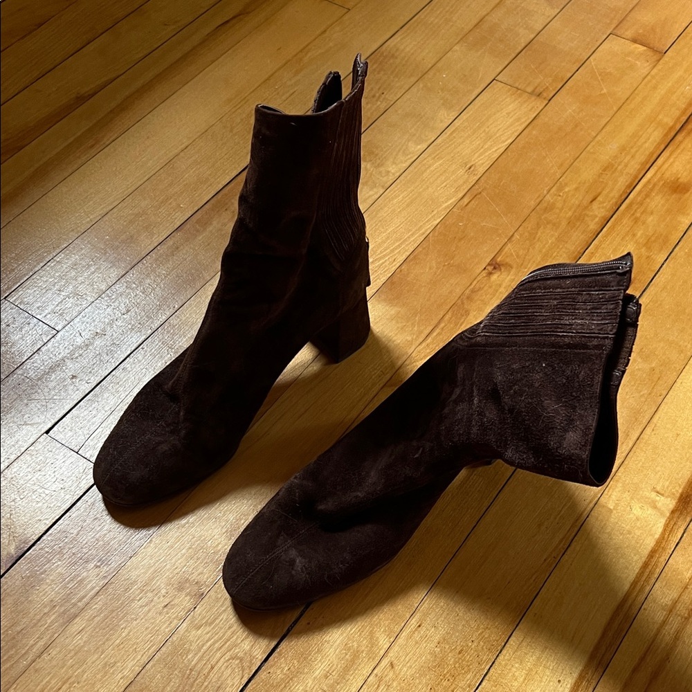 Aquazzura brown suede ankle boots